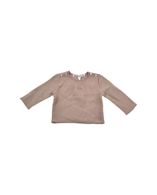 A Brown Short Sleeve Tops from Bonpoint in size 3-6M for girl. (Front View)