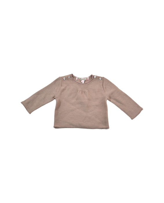 A Brown Short Sleeve Tops from Bonpoint in size 3-6M for girl. (Front View)