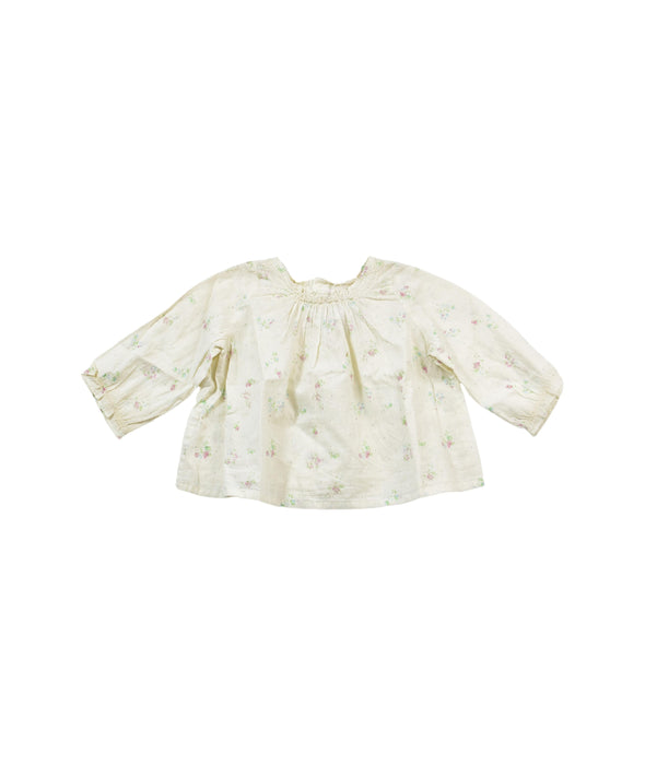A Ivory Long Sleeve Tops from Bonpoint in size 0-3M for girl. (Front View)