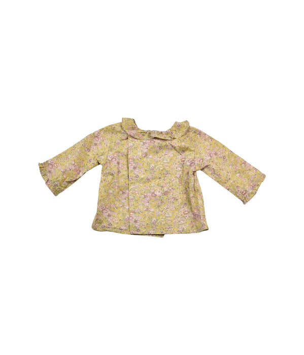 A Brown Long Sleeve Tops from Bonpoint in size 3-6M for girl. (Back View)