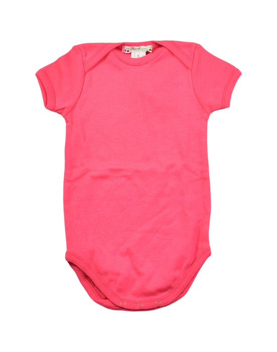 A Pink Short Sleeve Bodysuits from Bonpoint in size 0-3M for girl. (Front View)