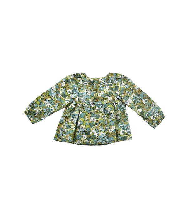 A Green Long Sleeve Tops from Bonpoint in size 6-12M for girl. (Back View)