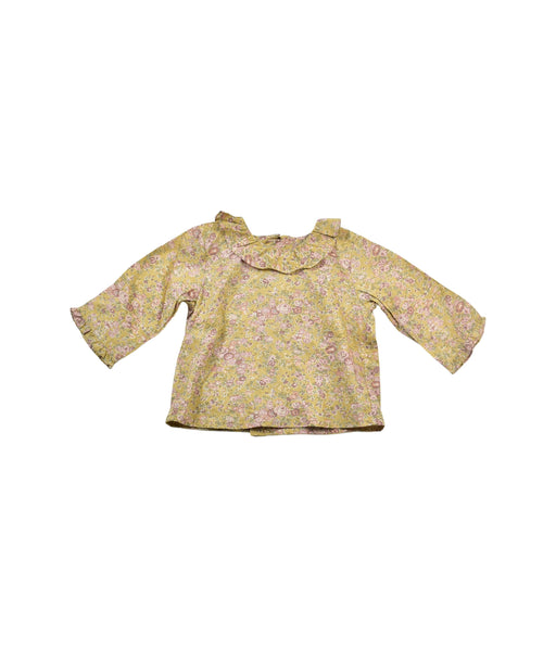 A Brown Long Sleeve Tops from Bonpoint in size 3-6M for girl. (Front View)