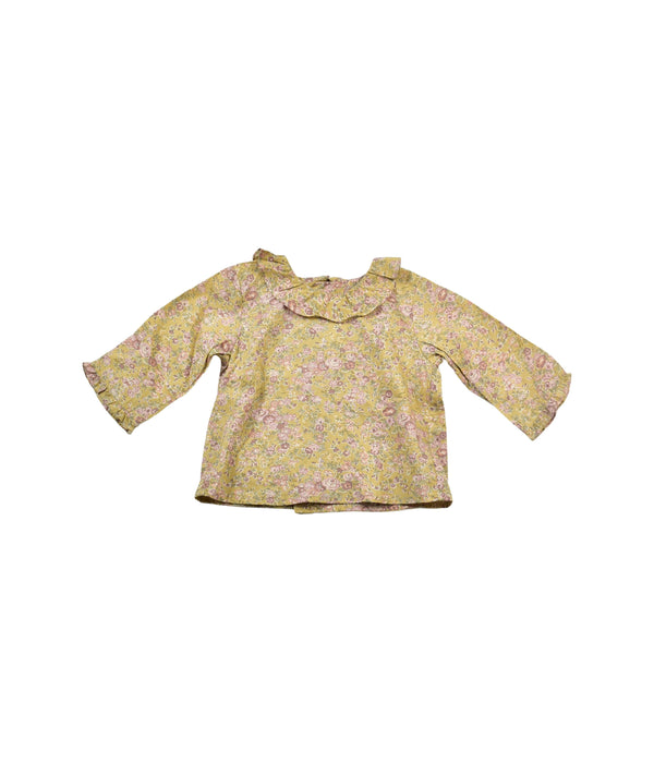 A Brown Long Sleeve Tops from Bonpoint in size 3-6M for girl. (Front View)