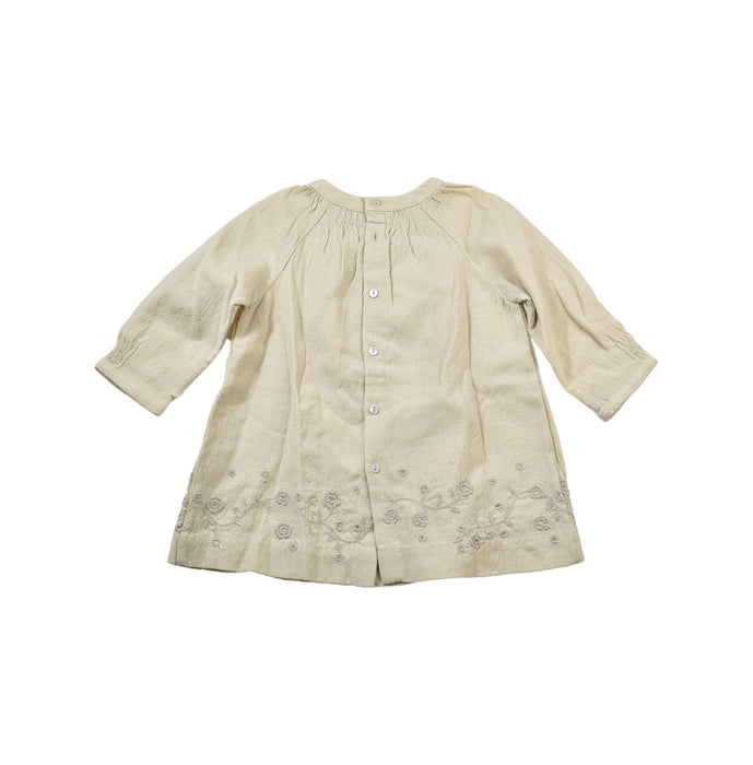 A Taupe Long Sleeve Dresses from Bonpoint in size 12-18M for girl. (Back View)