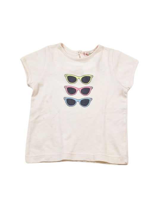 A Beige Short Sleeve Tops from Bonpoint in size 3-6M for girl. (Front View)