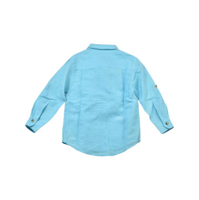 A Blue Shirts from Sunuva in size 2T for boy. (Back View)