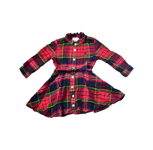 A Red Long Sleeve Dresses from Ralph Lauren in size 6-12M for girl. (Front View)