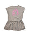 A Grey Short Sleeve Dresses from Chateau de Sable in size 2T for girl. (Back View)