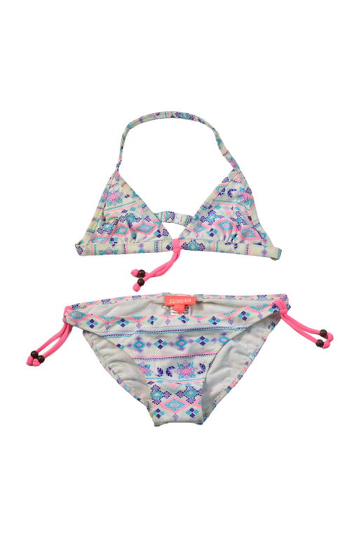 A White Bikinis from Sunuva in size 2T for girl. (Front View)