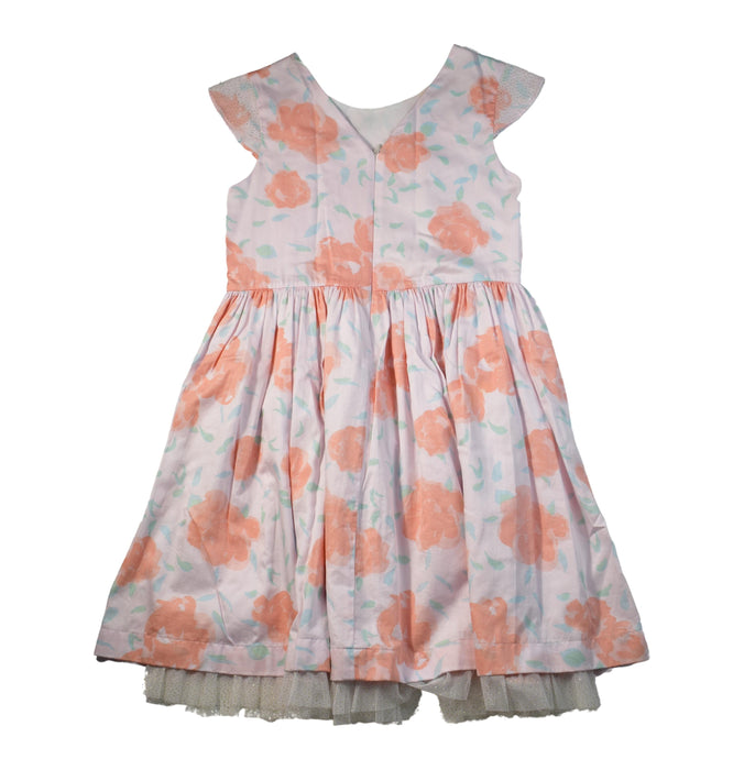 A Pink Sleeveless Dresses from Petit Bateau in size 10Y for girl. (Back View)