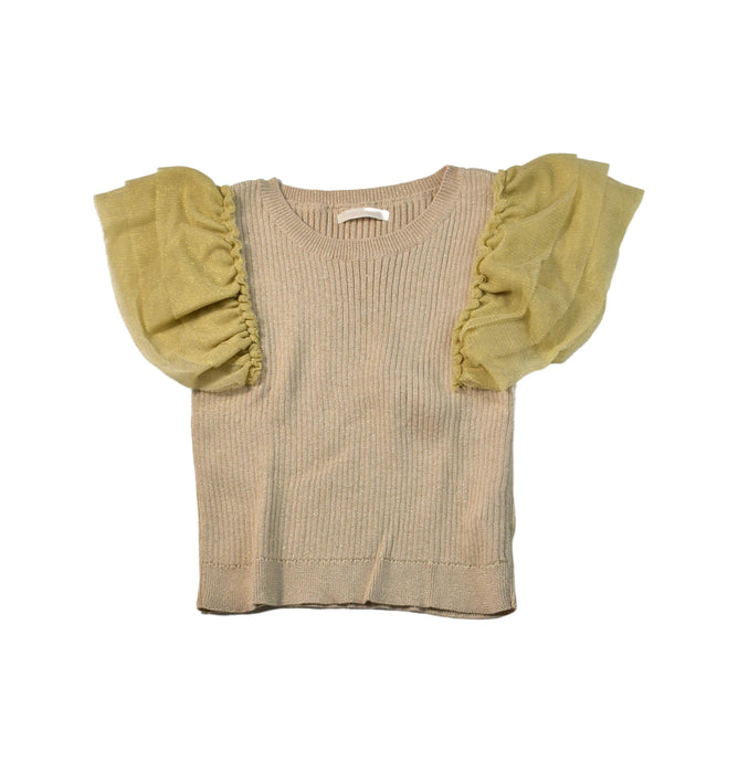 A Brown Short Sleeve Tops from Gingersnaps in size 12Y for girl. (Front View)