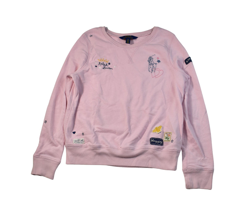 A Pink Crewneck Sweatshirts from Polo Ralph Lauren in size 12Y for girl. (Front View)