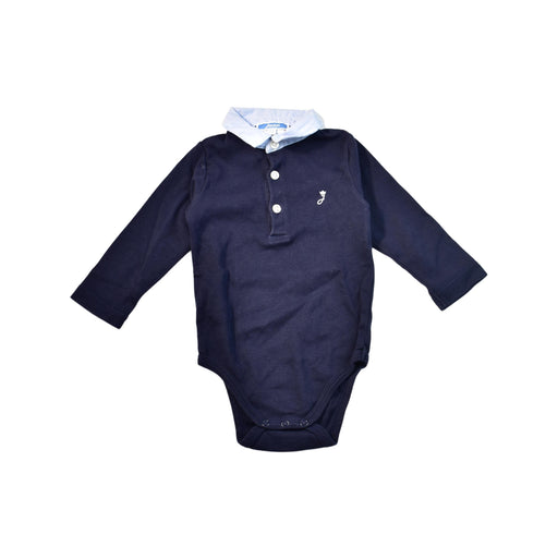 A Navy Long Sleeve Bodysuits from Jacadi in size 6-12M for neutral. (Front View)