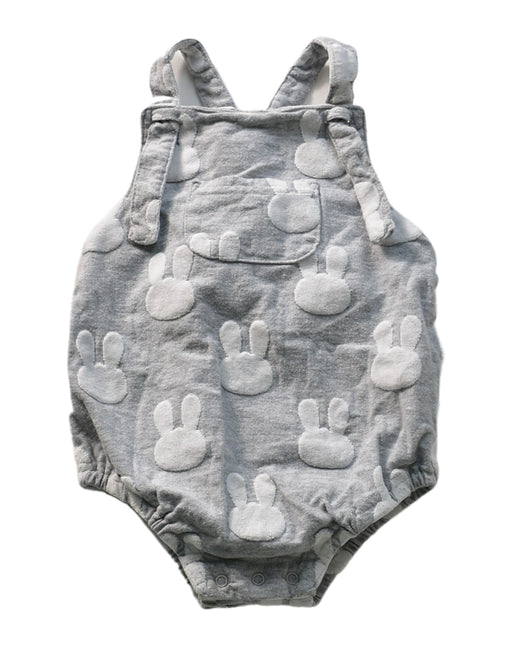A Grey Overall Shorts from Seed in size 6-12M for neutral. (Front View)