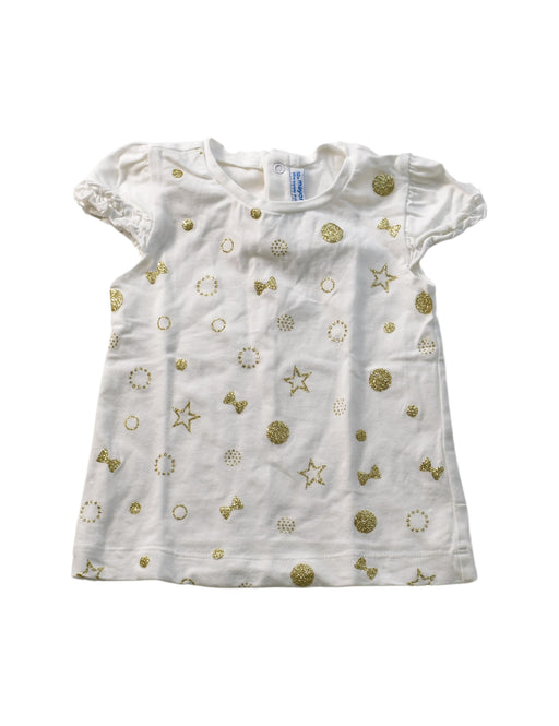 A White Short Sleeve T Shirts from Mayoral in size 6-12M for girl. (Front View)