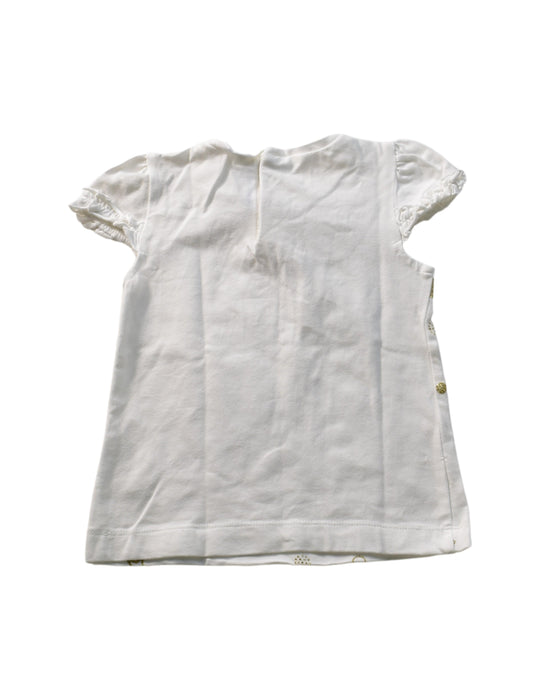 A White Short Sleeve T Shirts from Mayoral in size 6-12M for girl. (Back View)