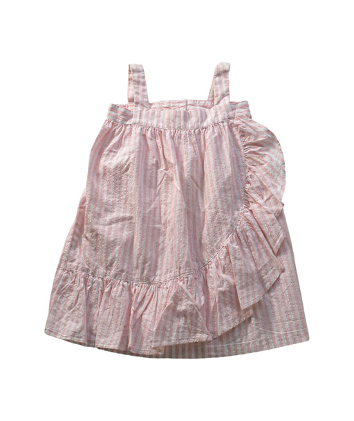 A Pink Overall Dresses from Seed in size 4T for girl. (Front View)