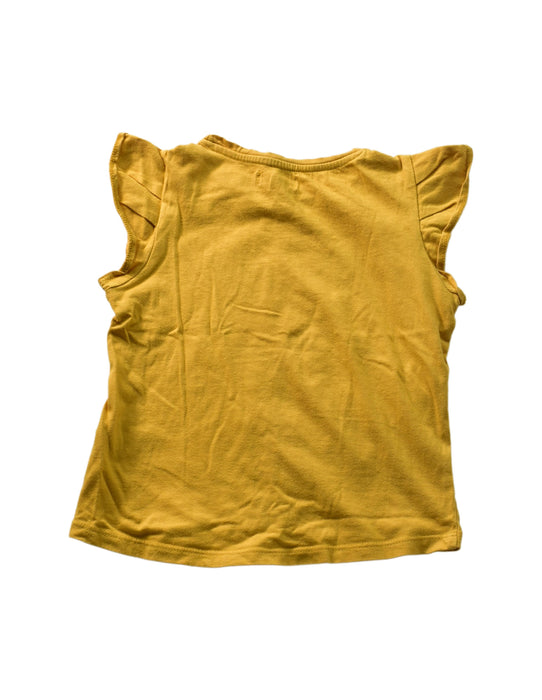 A Yellow Short Sleeve Tops from DPAM in size 4T for girl. (Back View)