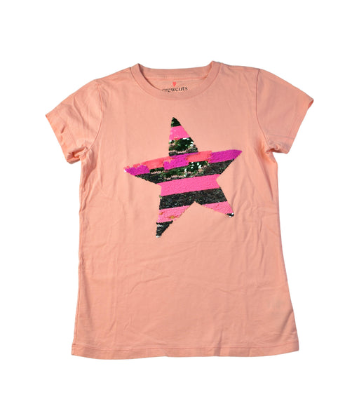 A Pink Short Sleeve T Shirts from Crewcuts in size 12Y for girl. (Front View)