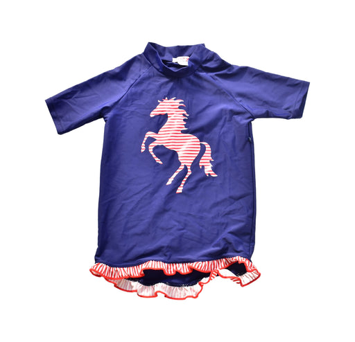 A Navy Rash Guards from Plum in size 4T for girl. (Front View)