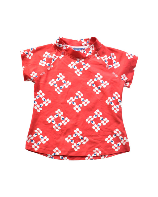 A Red Rash Guards from Sandy Feet Australia in size 6T for girl. (Front View)