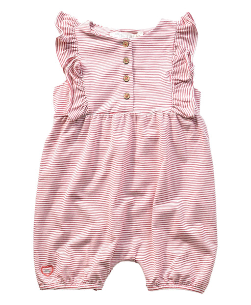 A Red Sleeveless Rompers from Chateau de Sable in size 3-6M for girl. (Front View)
