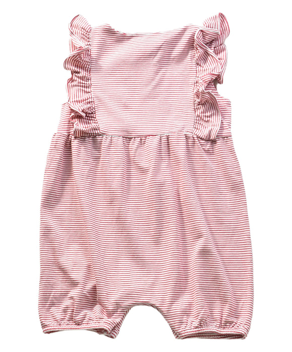 A Red Sleeveless Rompers from Chateau de Sable in size 3-6M for girl. (Back View)