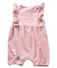 A Red Sleeveless Rompers from Chateau de Sable in size 3-6M for girl. (Back View)