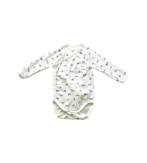 A White Long Sleeve Bodysuits from Petit Bateau in size 3-6M for neutral. (Front View)
