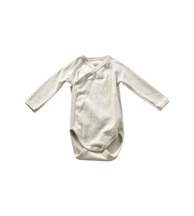 A Beige Long Sleeve Bodysuits from Petit Bateau in size 3-6M for neutral. (Front View)