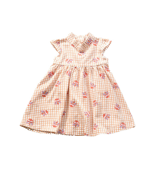A White Short Sleeve Dresses from Le Petit Society in size 0-3M for girl. (Front View)