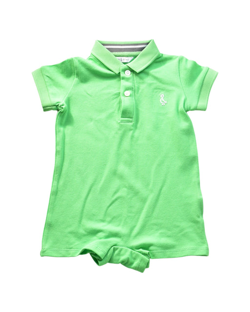 A Green Rompers from Raph and Remy in size 3-6M for boy. (Front View)