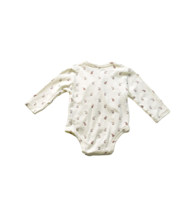 A White Long Sleeve Bodysuits from Pehr in size 3-6M for neutral. (Back View)