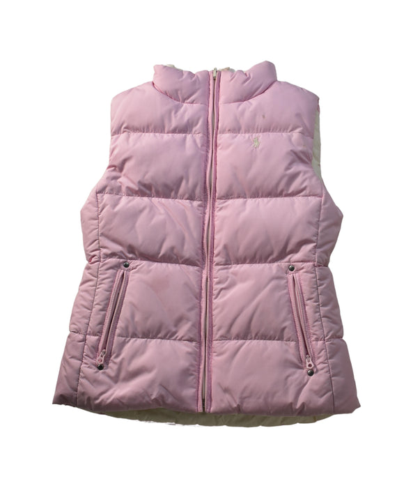 A Pink Puffer/Quilted Jackets from Ralph Lauren in size 8Y for girl. (Front View)