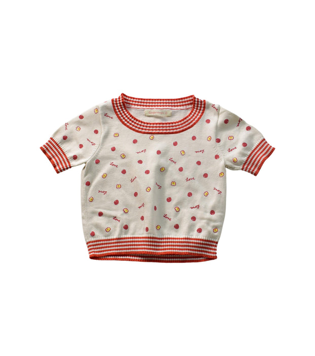 A Red Short Sleeve Tops from Gingersnaps in size 2T for girl. (Front View)