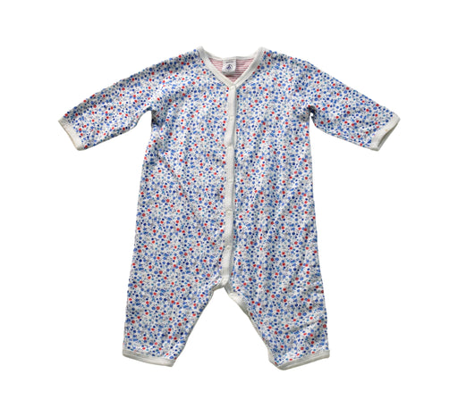 A Blue Long Sleeve Jumpsuits from Petit Bateau in size 6-12M for girl. (Front View)