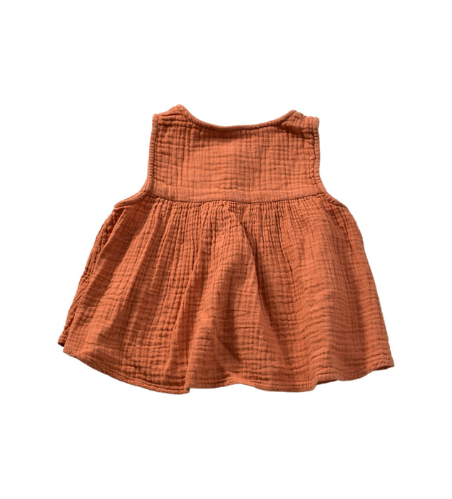 A Brown Sleeveless Dresses from Seed in size 18-24M for girl. (Back View)
