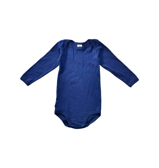 A Navy Long Sleeve Bodysuits from Petit Bateau in size 12-18M for boy. (Front View)