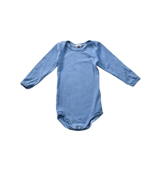 A Blue Long Sleeve Bodysuits from Petit Bateau in size 12-18M for boy. (Front View)