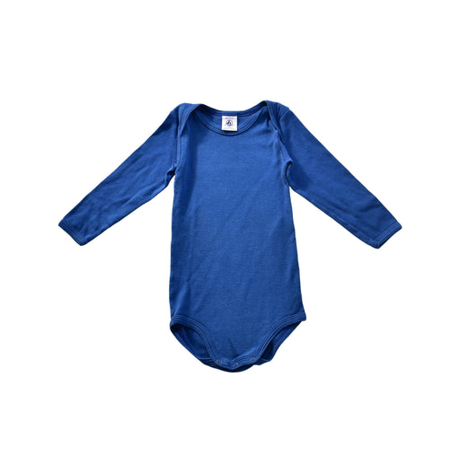 A Blue Long Sleeve Bodysuits from Petit Bateau in size 12-18M for boy. (Front View)