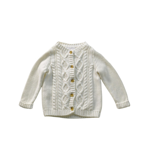 A White Cardigans from The Little White Company in size 6-12M for girl. (Front View)