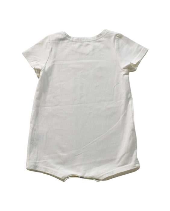 A White Short Sleeve Rompers from Le Petit Society in size 3-6M for girl. (Back View)