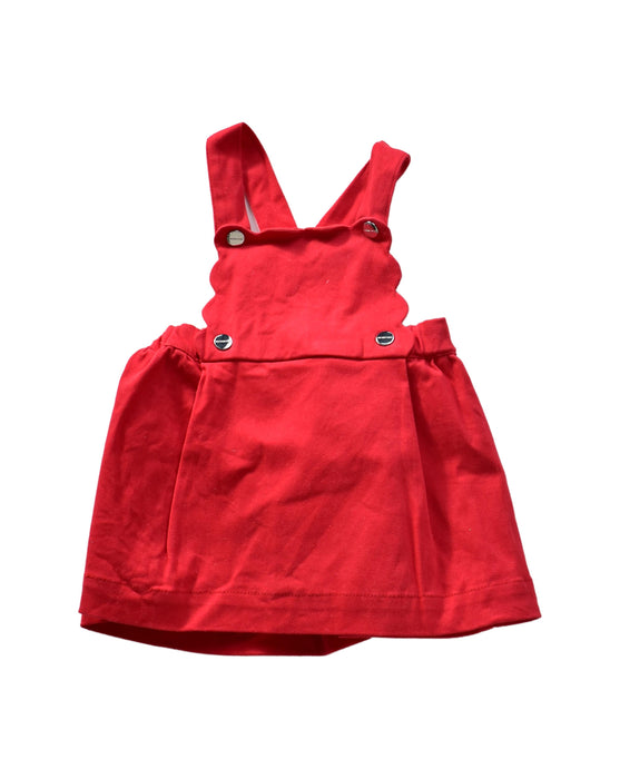 A Red Overall Dresses from Jacadi in size 6-12M for girl. (Front View)