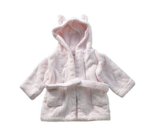 A Pink Bathrobes from The Little White Company in size 3-6M for girl. (Front View)