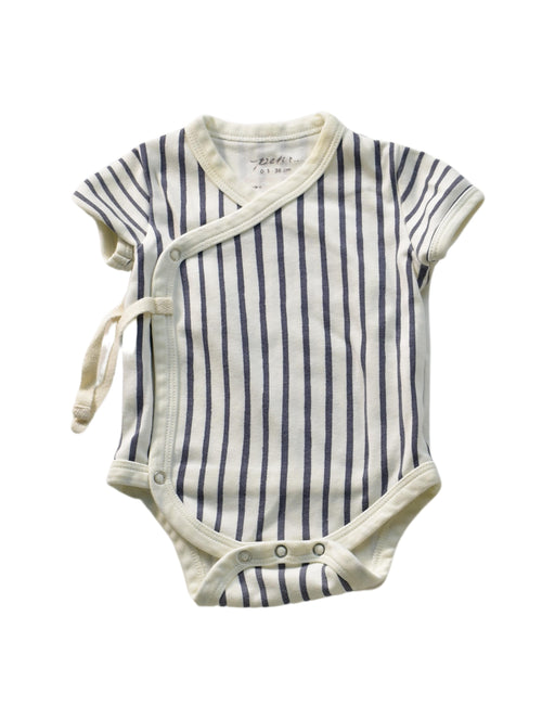 A White Short Sleeve Bodysuits from Pehr in size 0-3M for neutral. (Front View)