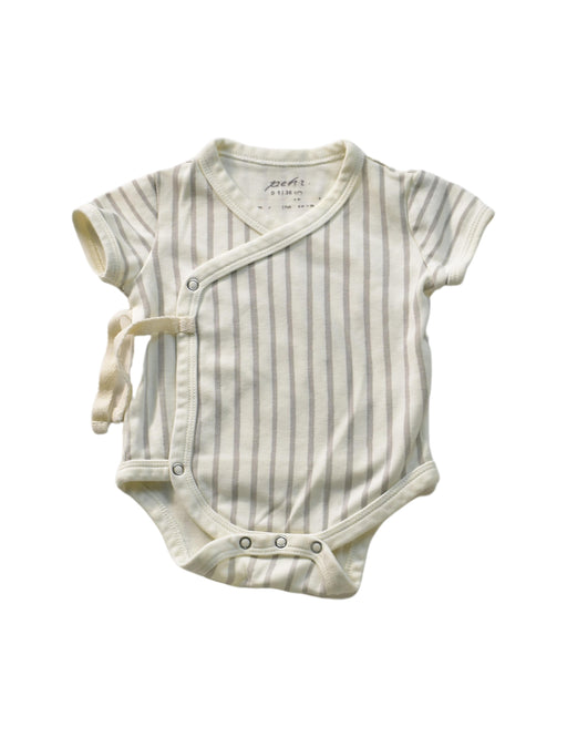 A White Short Sleeve Bodysuits from Pehr in size 0-3M for neutral. (Front View)