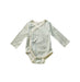 A White Long Sleeve Bodysuits from Pehr in size 3-6M for neutral. (Front View)