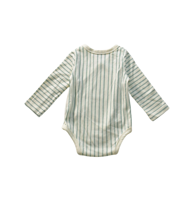 A White Long Sleeve Bodysuits from Pehr in size 3-6M for neutral. (Back View)