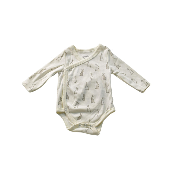 A White Long Sleeve Bodysuits from Pehr in size 3-6M for girl. (Front View)